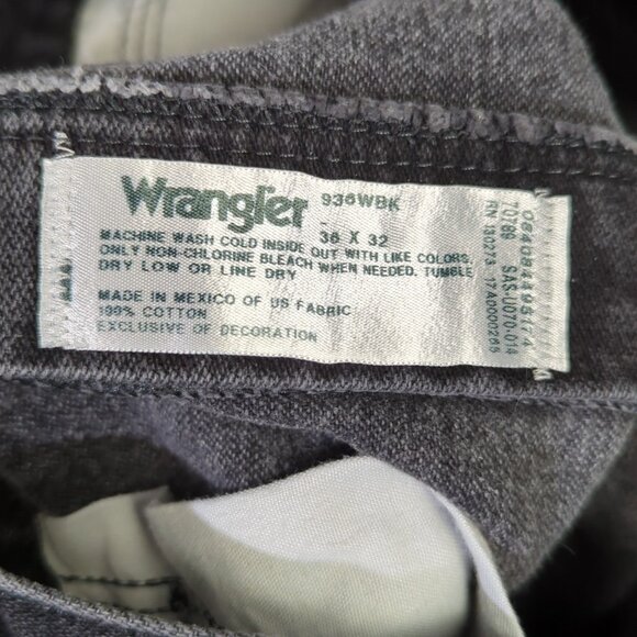 Wrangler Jeans Men's 36x32 Black 936WBK Cowboy Cut Slim Fit Western Denim - Picture 9 of 10